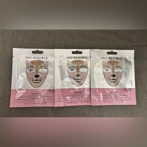 Inc.Redible Cat Nap Brightening Sheet Face Mask Set of 3, NIP